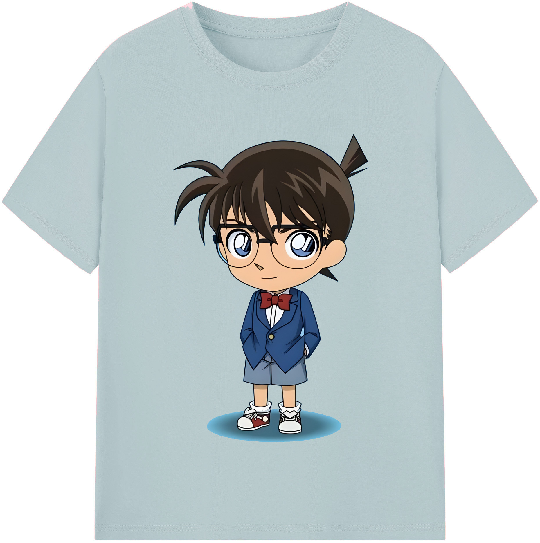 （画像用） 名探偵コナン 江戸川 コナン Detective Conan Conan Edogawa 綿100％半袖Tシャツ（フロントプリント）